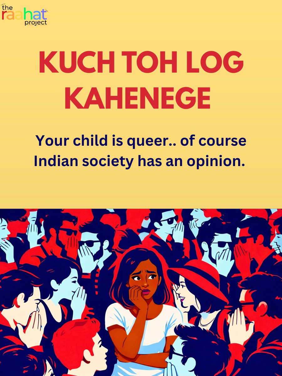 raahatproject's tweet photo. Log bolenge? Haan bolenge. Hum sunenge? Bas apne bachche ka dil.💛🌈 

#KuchTohLogKahenge #QueerAndLoved #QueerJoy  #ParentingWithPride  #QueerIndia 
#DesiPride
