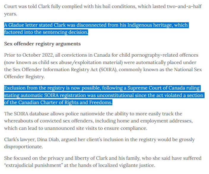 Pedo in Nanaimo busted with child sex abuse material. 

Lawyer claims past Supreme Court rulings should spare him registration as a sex offender and asks the court to take into account how he's "disconnected from his Indigenous heritage."

Only in Canada

nanaimonewsnow.com/2026/01/19/chi…