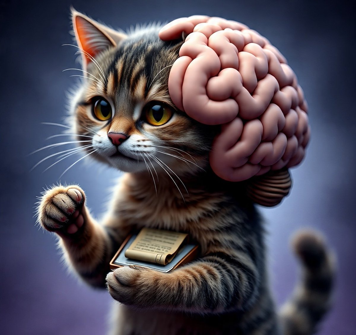 "BREAKING: Scientists discover purr-fectly hidden compartment in cat's brain where they store secrets of human obedience 🧠😹 What's your cat plotting?
