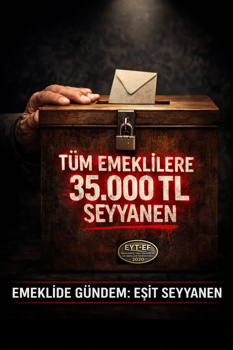 🔴TÜM EMEKLİ AYLIKLARINA 35 BİN TL  SEYYANEN ZAM ŞARTTIR HAKTIR 

#EmeklideGündemEşitSeyyanen #EYTdeGündem5000KısmiyeYasa