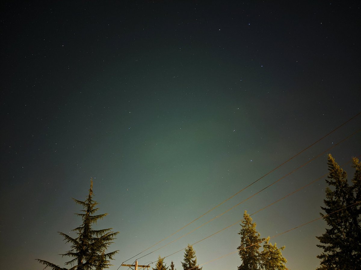 I've got a little green with some Everett city light and fog rolling in #aurora #wawx