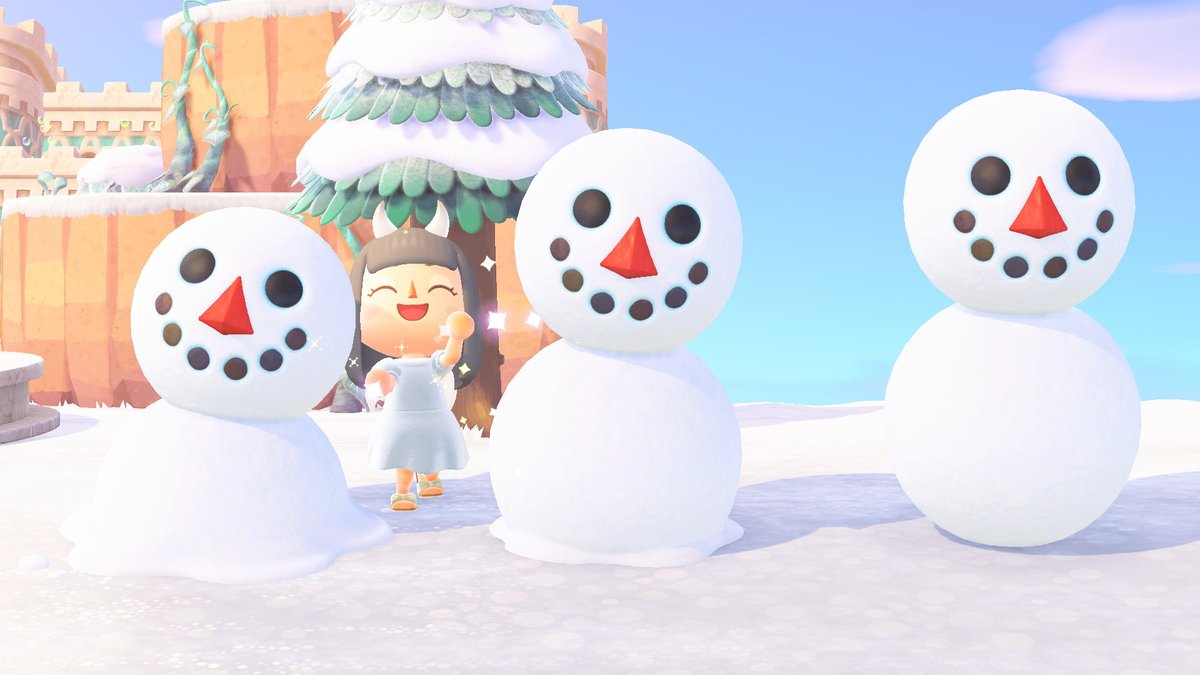 パーフェクト雪だるま三兄弟☃️❄️☃️❄️☃️1日目、2日目、3日目