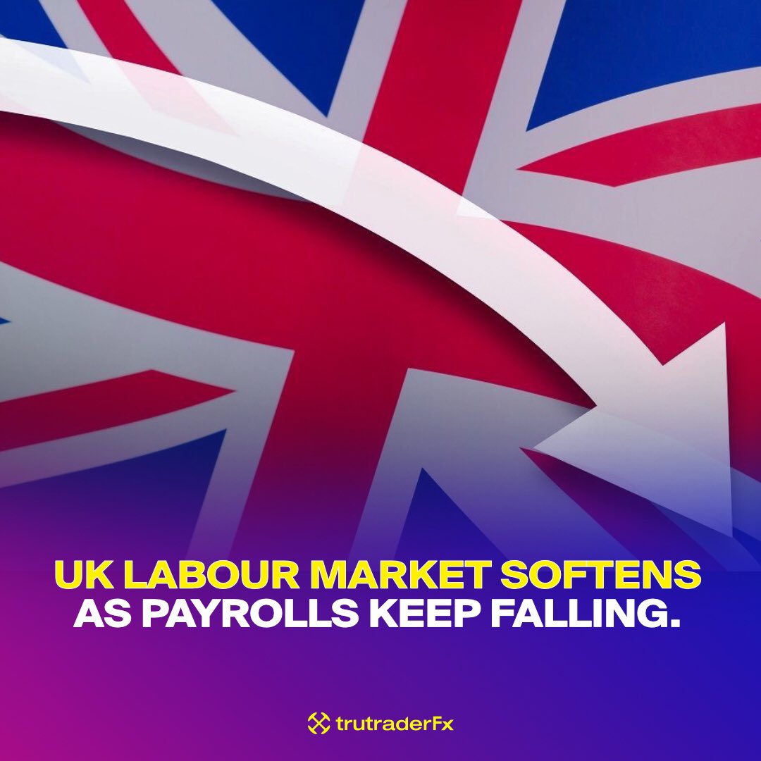 trutraderfx's tweet photo. UK payrolled employees fell by 155k YoY and 33k MoM by November 2025, with early December estimates showing a deeper drop to 30.2M workers 📉. Payroll declines have now appeared in 8 of the last 12 months, signalling sustained labour market cooling.

#trutraderfx #economics #UK https://t.co/Qltmb4VteF