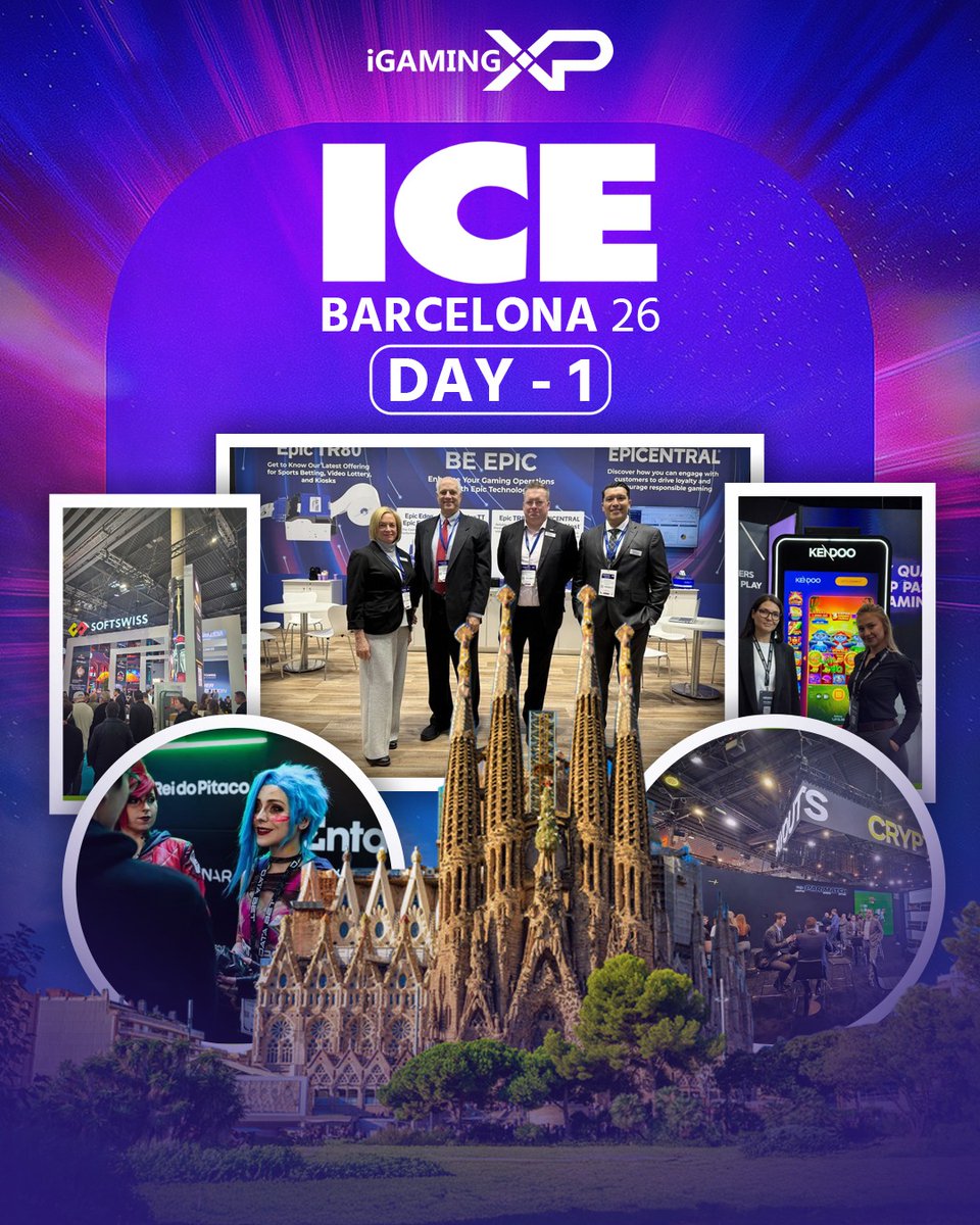igaming_xp's tweet photo. Day 1 energy at ICE Barcelona 2026 ⚡🎰

#ICEBarcelona26 #iGamingXP #ICEDay1 #iGamingIndustry #GamingExpo #Barcelona #ICE2026 https://t.co/5zwPpDLVng