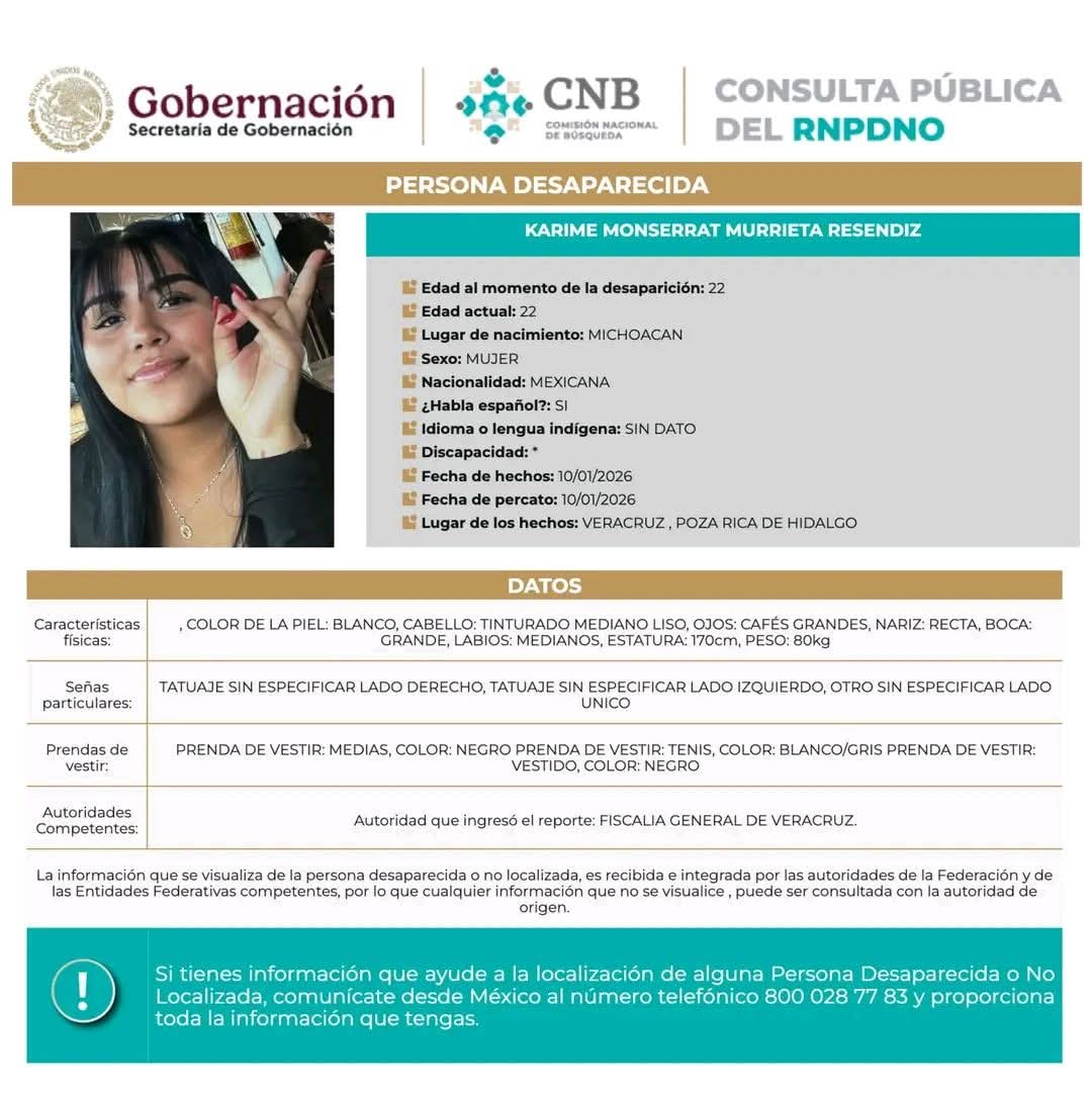 ATENCIÓN 🚨🚨🚨🚨 Nos ayudan a compartir. Karime, desapareció luego de acudir al funeral de #CarlosCastro periodista asesinado en Veracruz. Su bebé la espera, su familia se encuentra desesperada ante la inacción de <a href="/rocionahle/">Rocío Nahle</a> <a href="/julioastillero/">Julio Astillero</a> <a href="/jet1403/">Jesús Escobar Tovar</a> <a href="/article19mxca/">ARTICLE 19 México y Centroamérica</a>
