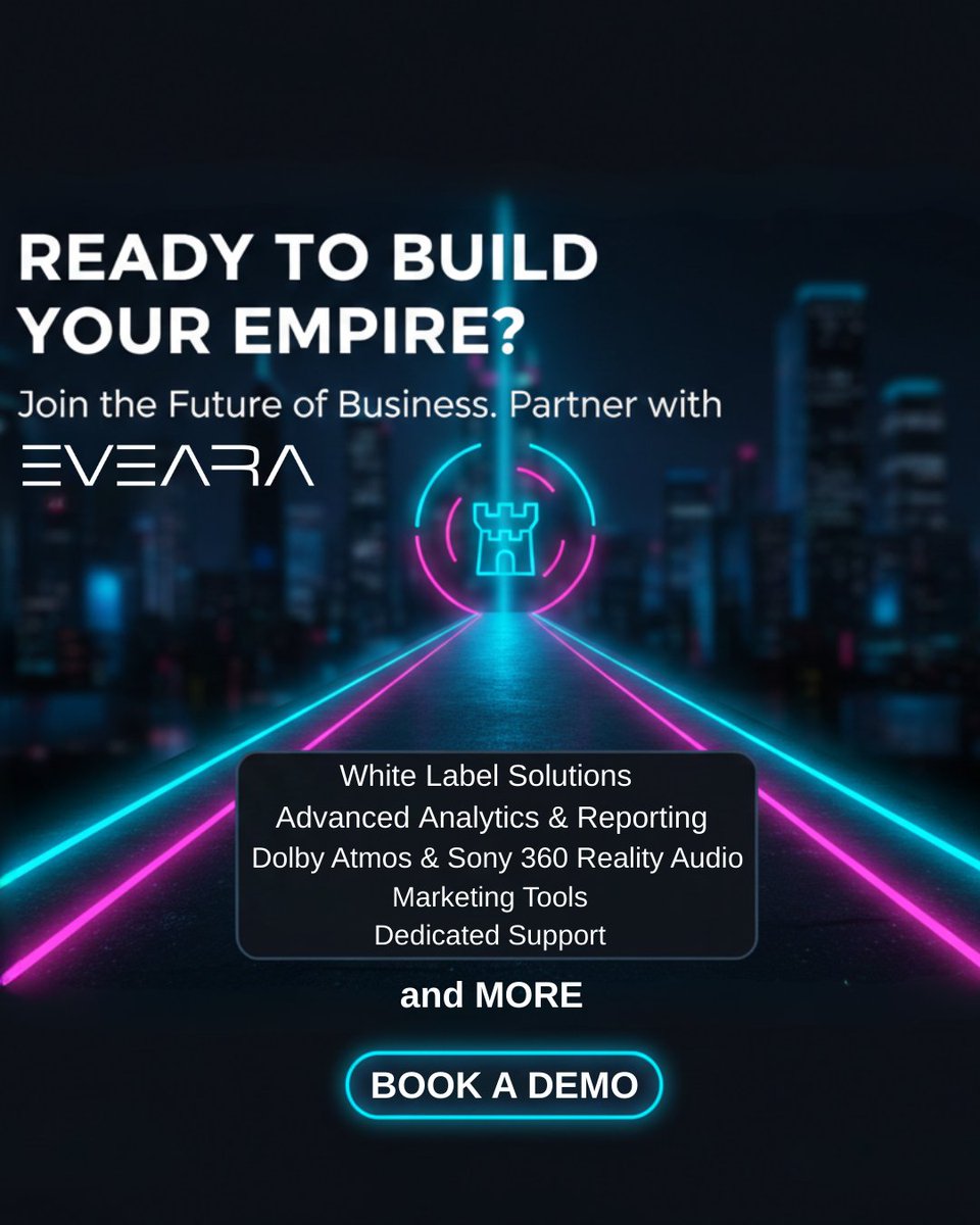 evearamusic's tweet photo. 2026 is the year of independence. 🚀

Stop being a middleman. Transition from a label to a Tech Giant with Eveara’s White-Label ecosystem.

✅ 100% Control ✅ Dolby Atmos &amp; Sony 360 ✅ Advanced Analytics ✅ Automated Fingerprinting

Own your platform. Build your empire. 👑 https://t.co/LsVy5ibREP