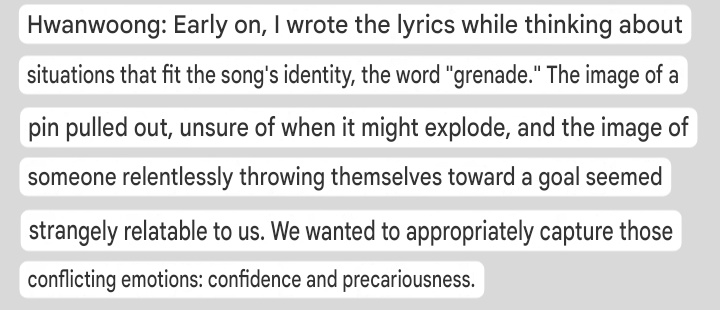 keonhie's tweet photo. Hwanwoong's description of Grenade😭 he said oneus never catch a break https://t.co/dTAIVOK6aE