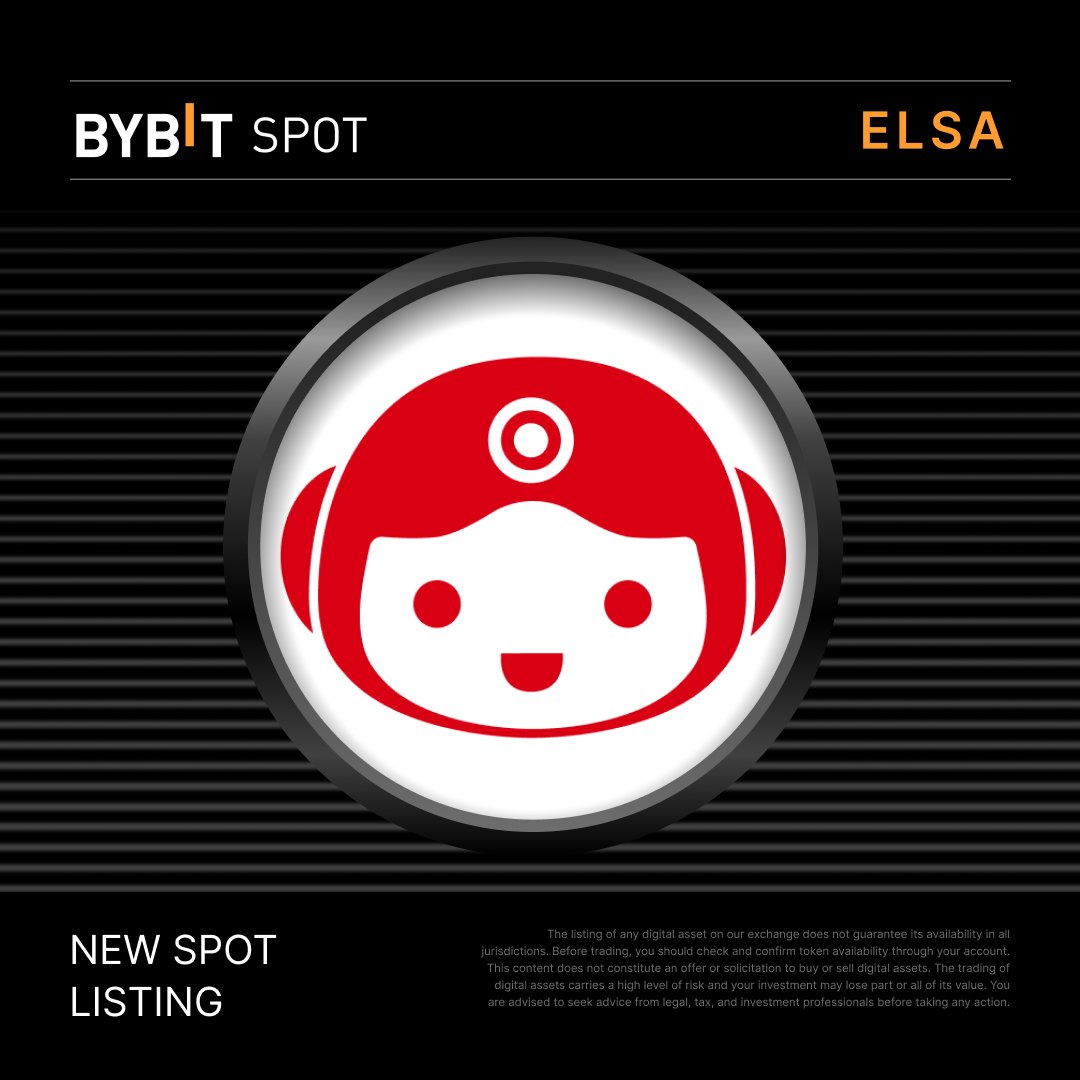Bybit_Official's tweet image. 📣 $ELSA is officially listed on #BybitSpot with @HeyElsaAI! Trade and deposit now to share from the 7,000,000 ELSA Prize Pool.

Token Splash: i.bybit.com/t5pabsL
Trade Now: i.bybit.com/1abe1BwU

#Bybit #CryptoArk