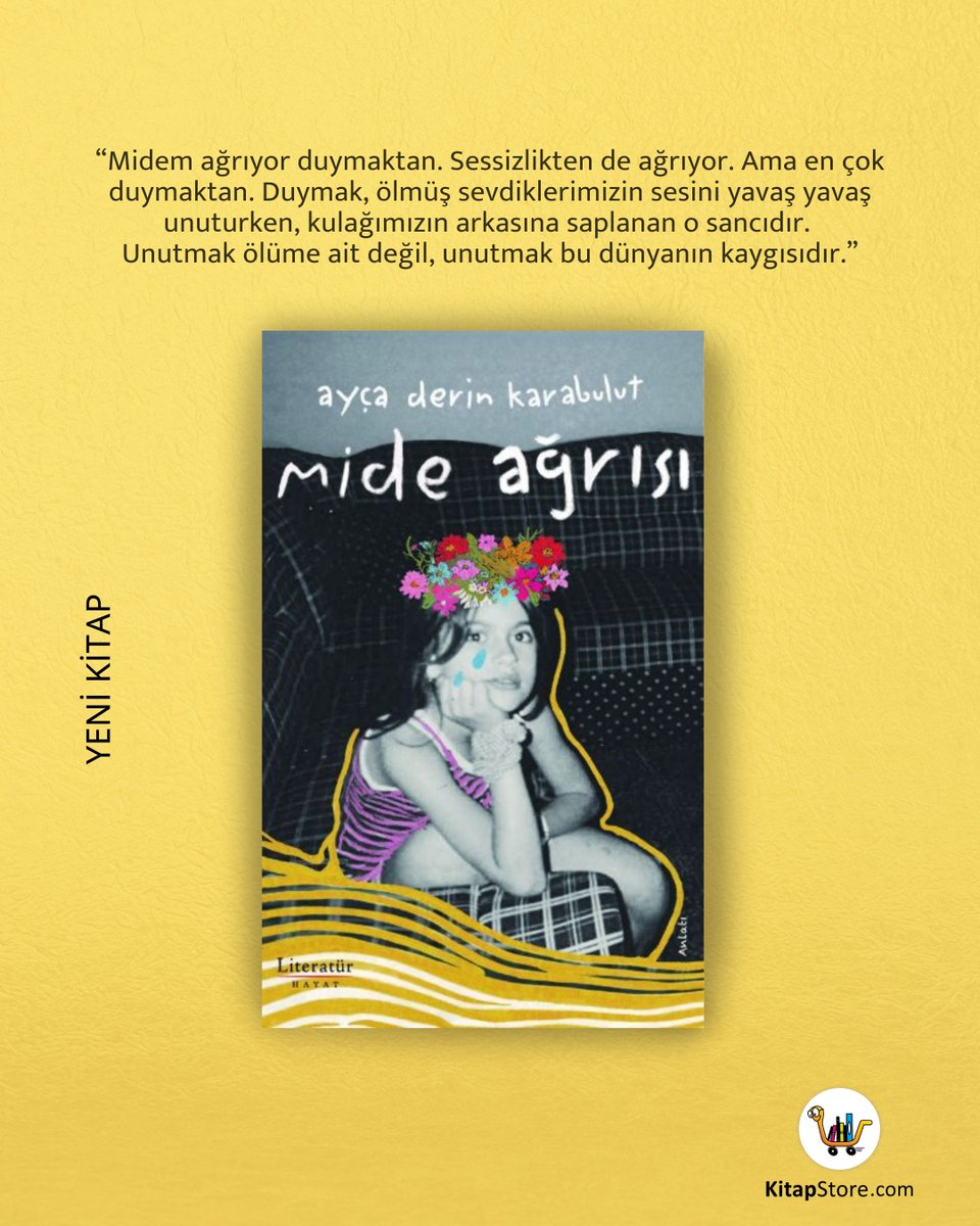 kitapstorecom's tweet image. 📢 Yeni Kitap Bildirimi: Mide Ağrısı

Duygular kendini ilk önce midede belli eder. Kaybın, arzunun, ihaneti sezmenin ve susarak sevmeyi öğrenmenin bedende tutulduğu bir kayıt defteri Mide Ağrısı. Kısa pasajlardan oluşan bu anlatıda bir kadın; babasına, aşka, evlere, şehirlere,…