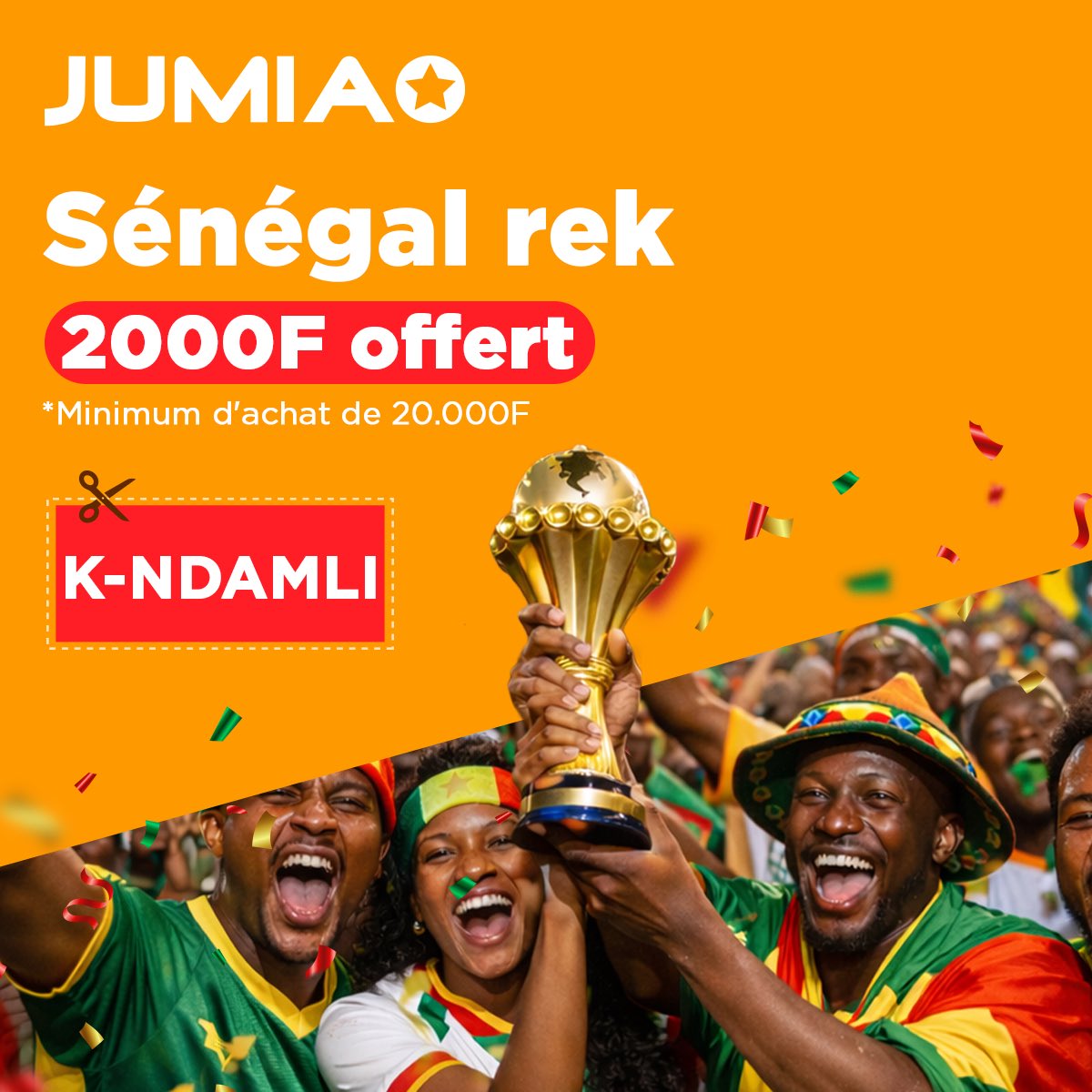 Célébrez le succès du Sénégal 🇸🇳 avec des offres passionnantes. Achetez maintenant chez Jumia et utilisez le code K-NDAMLI pour des économies incroyables tant qu'elles durent.