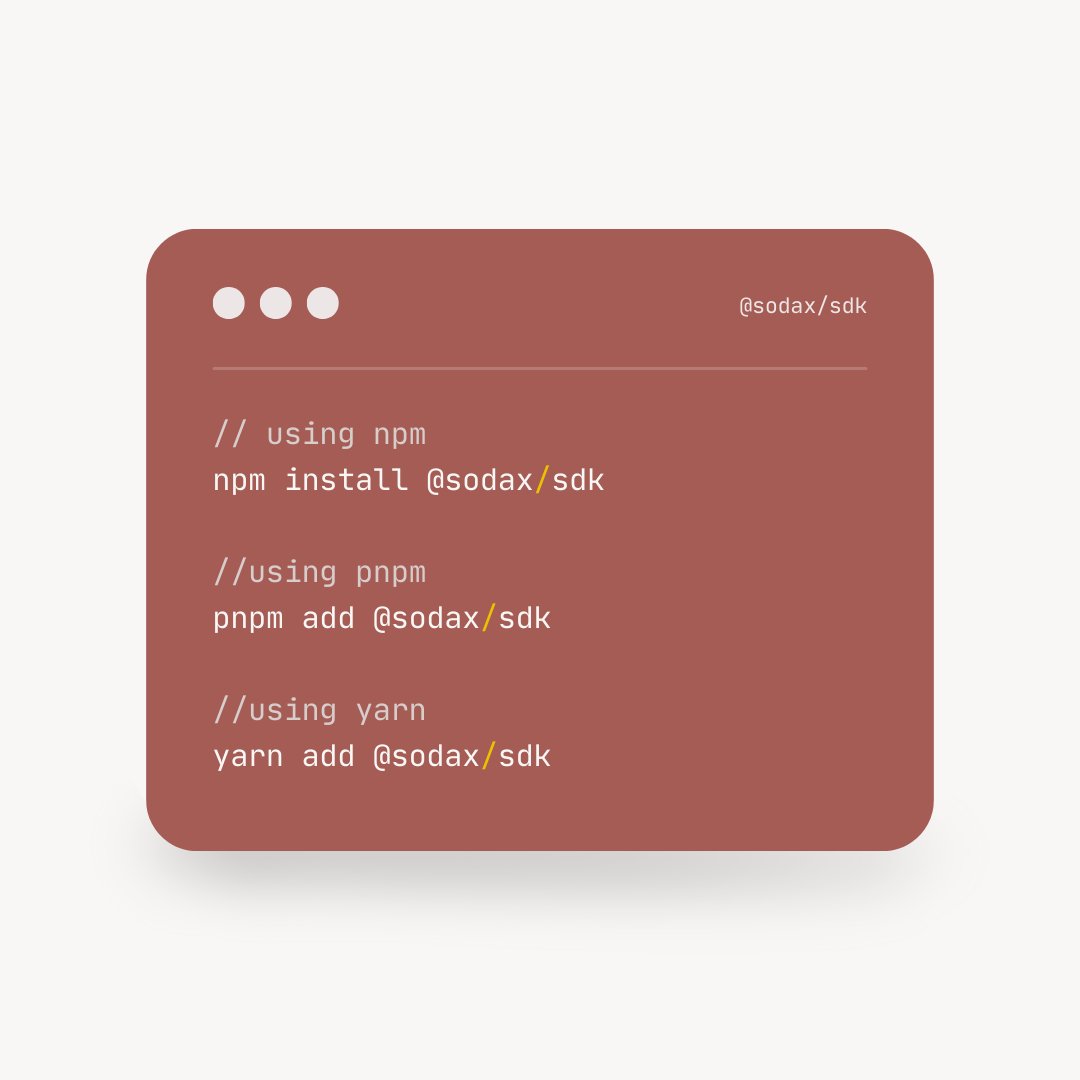 What if you want to deliver more than a simple swap?

SODAX builds the path through the chaos.

Less "copy-paste," more "ready-to-ship.”