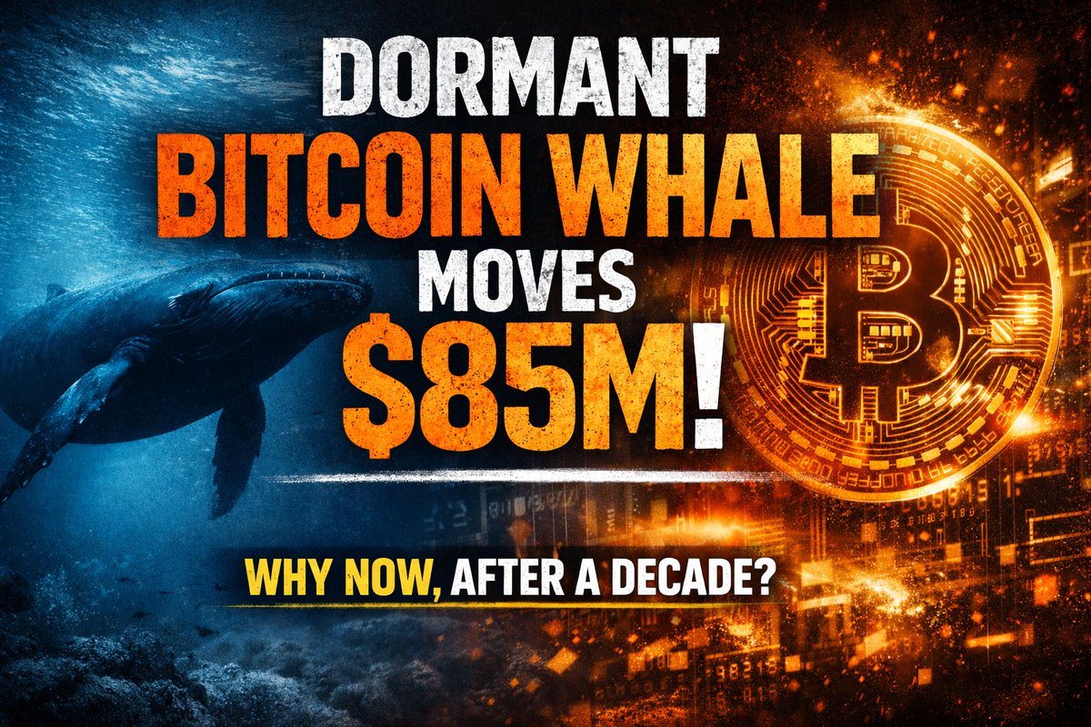 🐋⚡ Dormant Bitcoin whale just woke up… 10+ saal se inactive BTC wallet ne  achanak ~$85M move kar diya 😳 Aise moves usually market me panic ya pump  dono trigger kar sakte