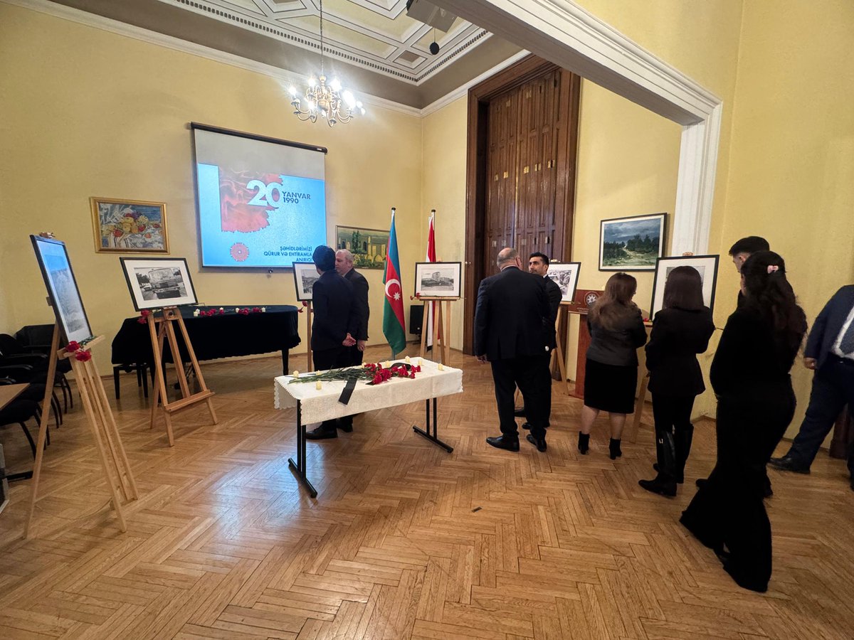 AzEmbHungary's tweet image. Organized a commemorative event marking the 36th anniversary of the #20January tragedy, honoring the memory of the victims of one of the most tragic yet defining pages in Azerbaijan’s history.
We remember the martyrs of tragedy with deep respect and honor their sacrifice.🥀🥀🥀
