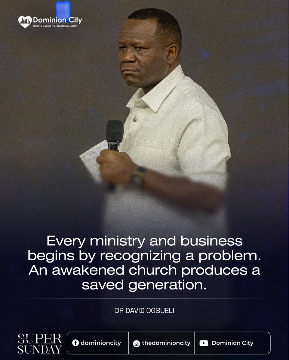 Nuggets from Dr David Ogbueli’s Sermon on Super Sunday.

#DominionCity #DCLagosHq #SuperSunday #DrDavidOgbueli