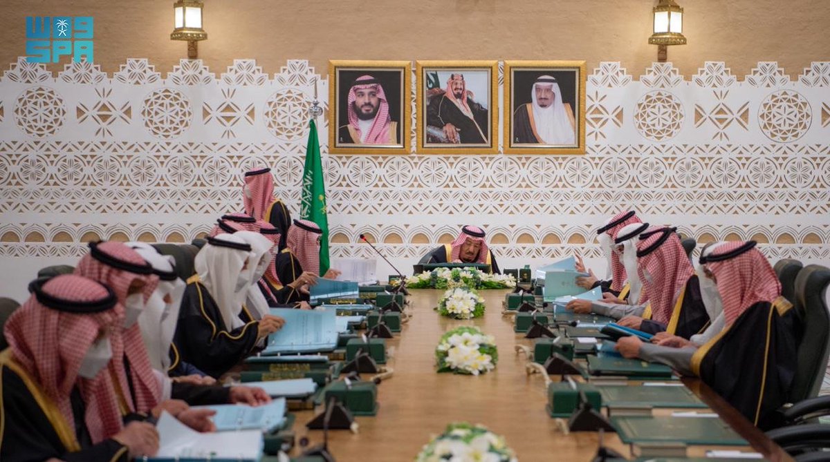 spagov's tweet image. #مجلس_الوزراء يتناول مستجدات تعزيز الشراكات الاقتصادية للمملكة، ويُشِيد في هذا السياق بنجاح أعمال النسخة (الخامسة) لمؤتمر التعدين الدولي الذي عُقد في الرياض؛ وبما شهده من مشاركة واسعة النطاق من (91) دولة، وتوقيع (132) اتفاقية ومذكرة تفاهم بقيمة تجاوزت (100) مليار ريال؛ شملت…