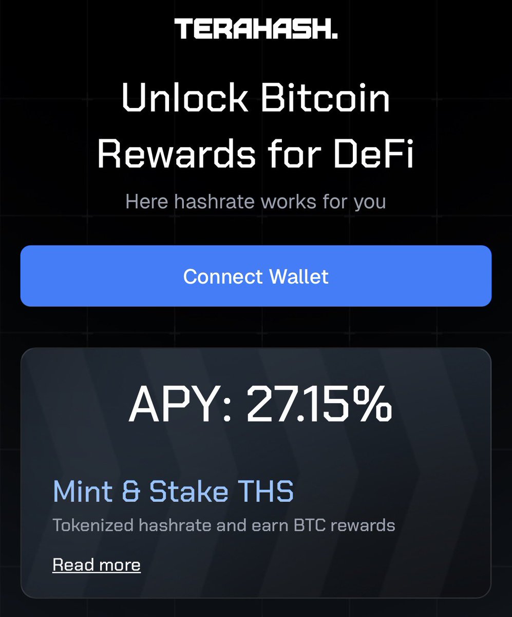 Most crypto yield is printed 👎 TeraHash yield is produced ✓  https://t.co/tORCkc3l3K