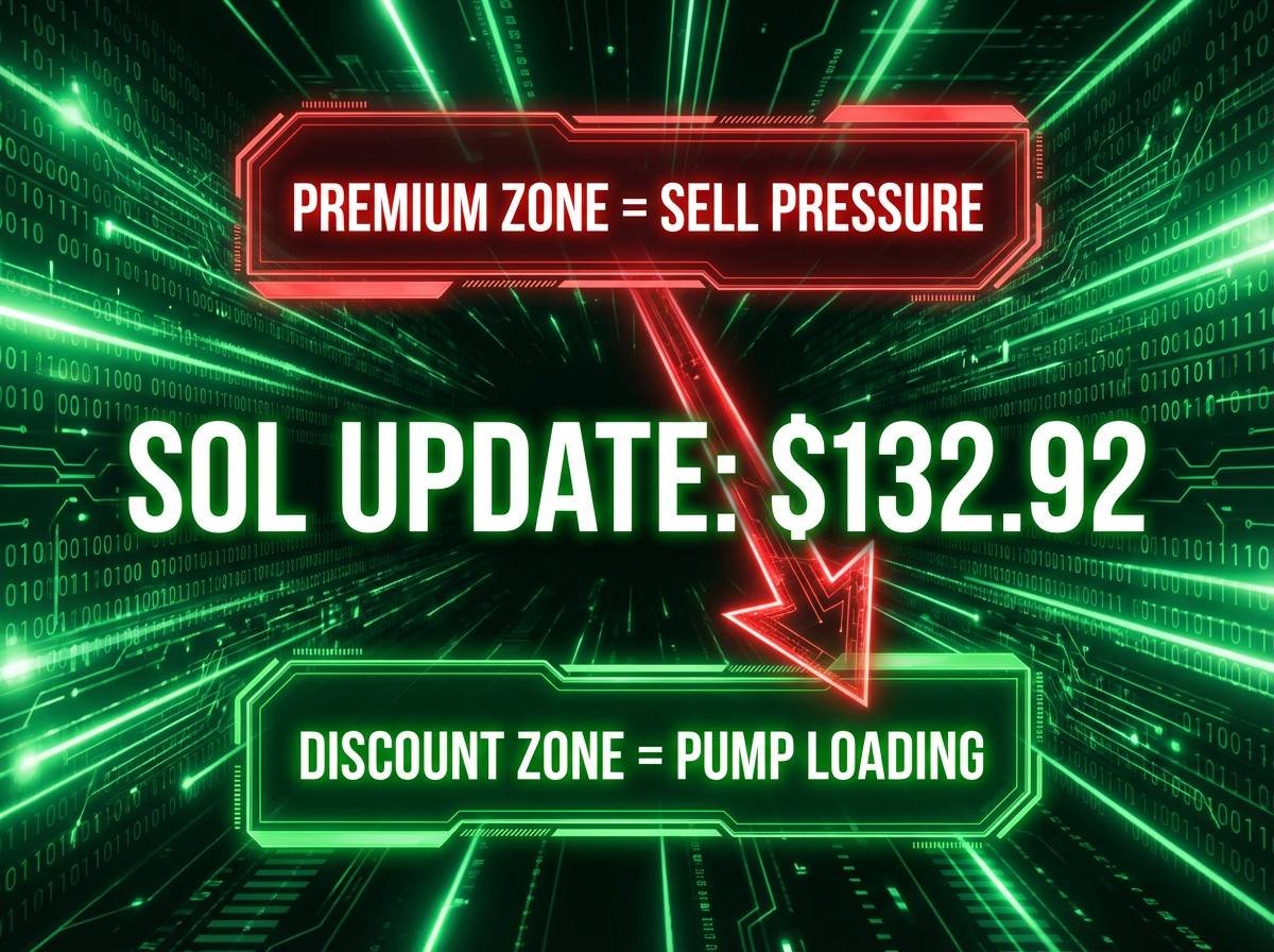 ACryptoAlpha's tweet image. SOLANA TRADING UPDATE

Price: ~$132.92
Zone: Premium (Supply)

Strategy:
We are currently in a Premium zone where selling pressure dominates.
• Bearish: Stalling at $132.92 confirms seller control.
• Bullish: We need "further lows" to hit the Discount zone.

Outlook:
Waiting…