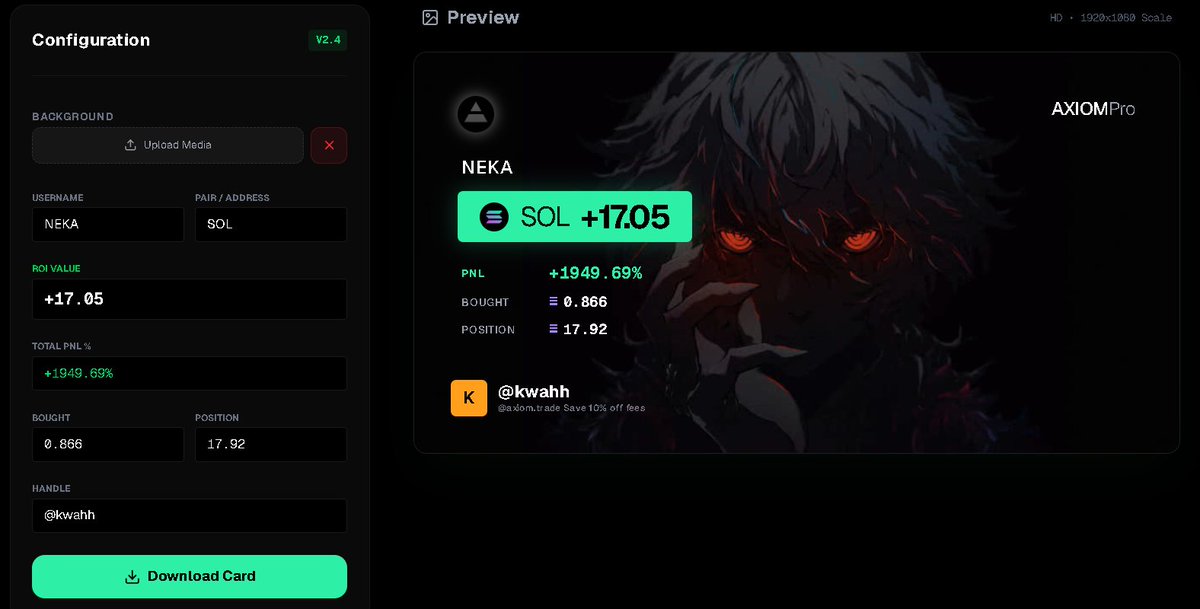 yusuf_sdev's tweet image. Working on this new feature for flexpost Live on YT

&amp;gt; user can edit pnl
&amp;gt; iconof og coins will get automatically loaded using jup api
&amp;gt; user can upload background photo on card
&amp;gt; everything is in client-side

error: failing to load icons of memecoins(solving it in live)
#Solana
