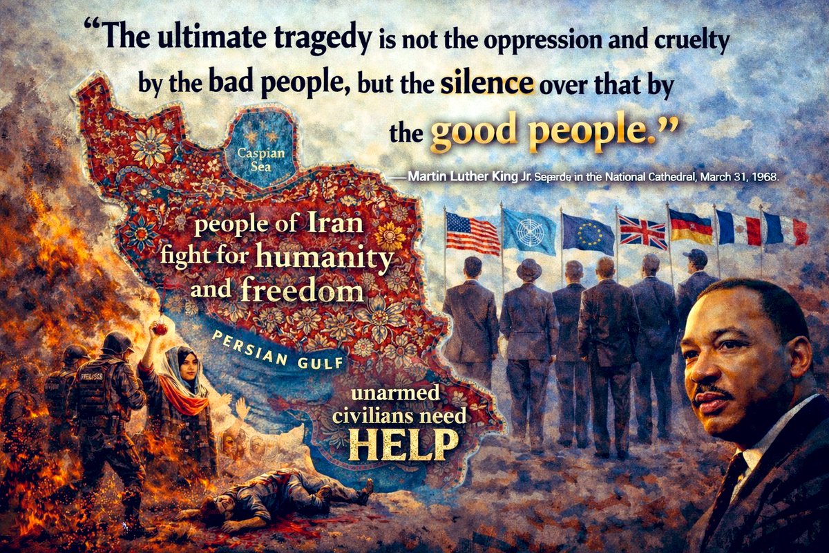 Human rights are not situational. They are not contingent on geopolitics. International law demands action, not statements.
On #MLKDay, silence in face of injustice &amp; violence is moral failure.

Makes you wonder.

 #IranMassacre
#IranRevolution2026 
#Iran
#DigitalBlackoutlran