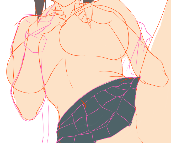 今日もラフ画に仮色置きをしてたのねん〆(✿︎' ꒳ ` )b 