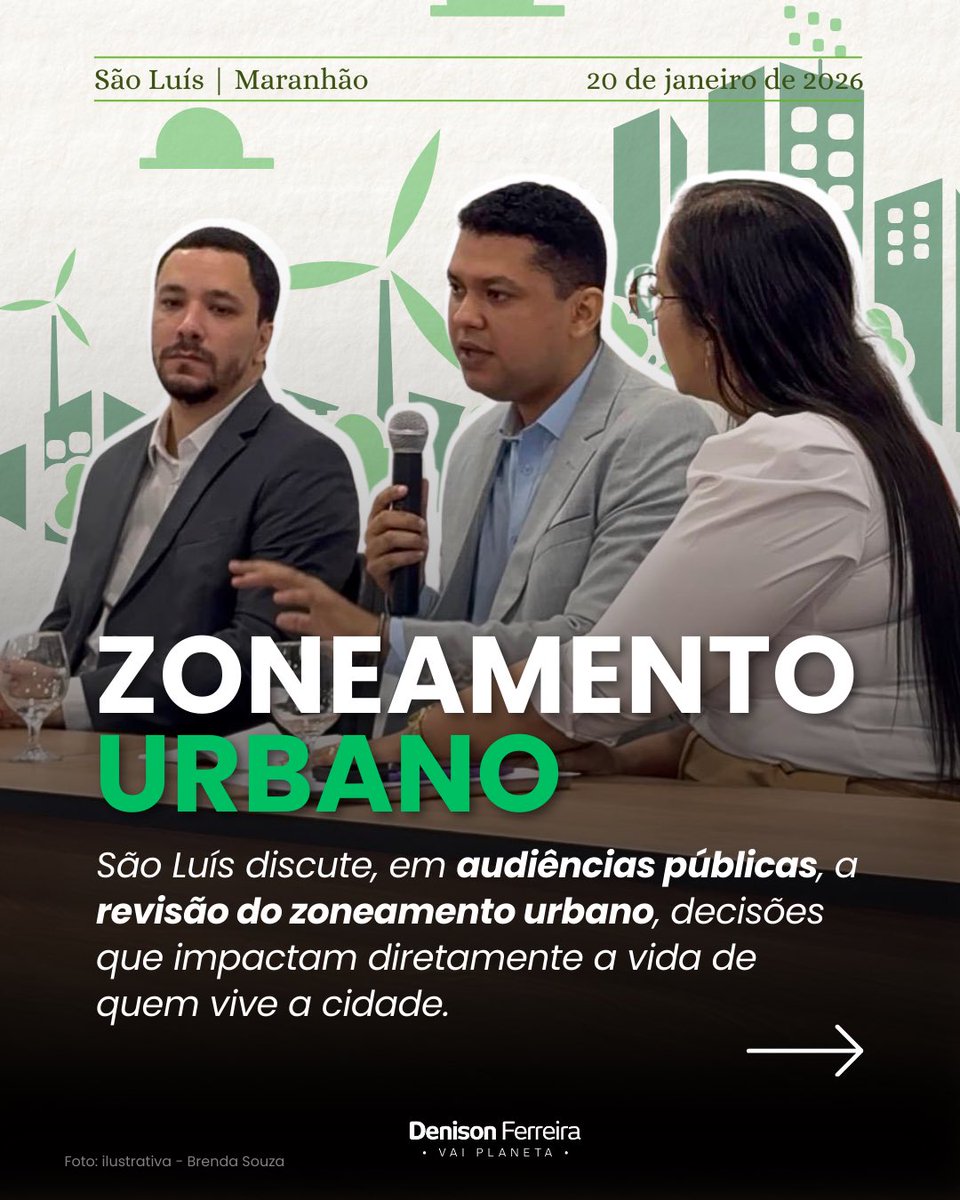 DenisonCardoso's tweet photo. São Luís discute, em audiências públicas, a revisão do zoneamento urbano, decisões que impactam diretamente a vida de quem vive a cidade.

O zoneamento define como a cidade cresce, influenciando diretamente a qualidade de vida da população. https://t.co/wuBVDWSAL1