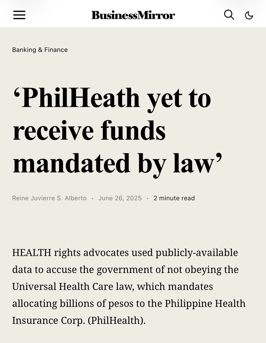 DrTonyLeachon's tweet image. The government has failed to remit billions in mandated revenues to PhilHealth, creating massive arrears that undermine Universal Health Care. Between 2023 and 2025 alone, PhilHealth faced a cumulative deficit of over ₱356 billion due to withheld sin tax shares and diverted…
