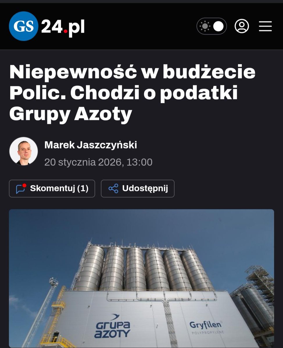 To już równia pochyla! Najnowocześniejsza fabryka chemiczna Grupy Azoty  – Polimery Police, od 5 miesięcy zalega z podatkiem dla gminy, bank domaga się zwrotu 4 mln zł.  a produkcja wciąż stoi. 
I to wszystko udało się ekipie Tuska w 2 lata.