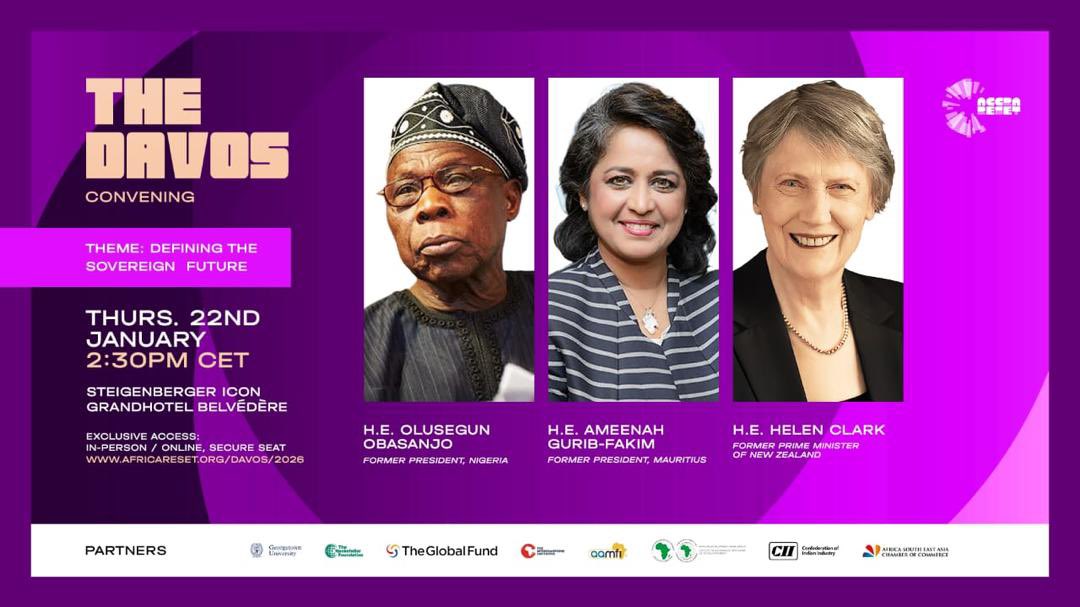 JDMahama's tweet image. The Accra Reset arrives in Davos. 

Together with former President Olusegun Obasanjo, I will host The Davos Convening, a high-level Accra Reset side event at the 2026 World Economic Forum, on Thursday, 22 January 2026.

Since launching this transformative agenda at the UN General…