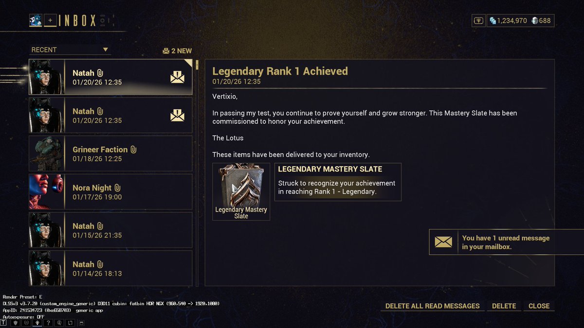 reached Legend 1 , that was quick