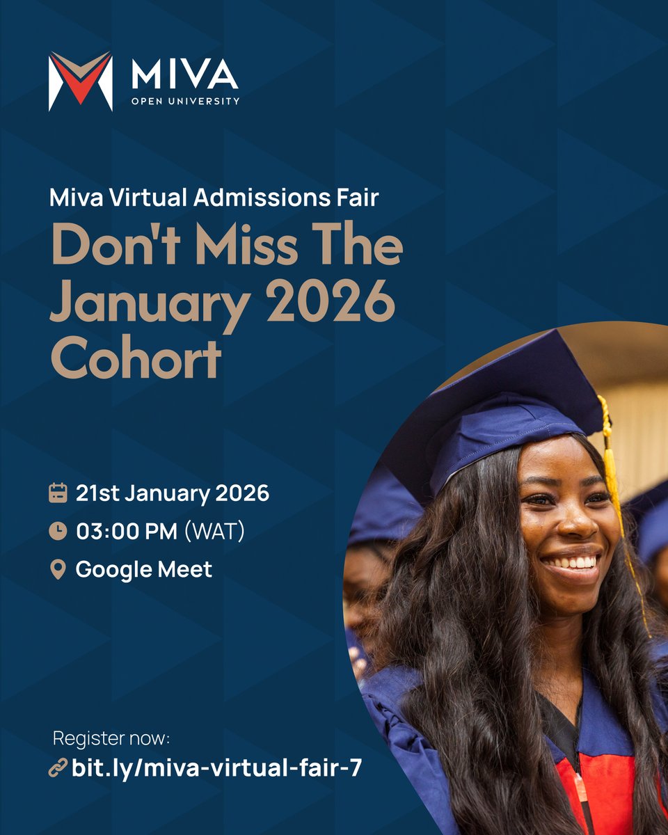 mivauniversity's tweet photo. If a degree is part of your goals this year, connect with our admissions team at the #VirtualAdmissionsFair. Get:
- One-on-one guidance from Admissions &amp; Student Success experts
- How Miva’s supportive model helps you reach your goals
- Live support with applications &amp; payments https://t.co/JC83pYx3Ci