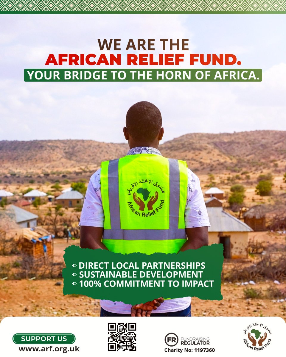 AReliefFund's tweet photo. African Relief Fund  is your bridge to the most vulnerable communities in Sub-Saharan Africa. We turn your Sadaqah into sustainable, life-changing impact.
Support our causes: https://t.co/My8LA8zp2C
#AReliefFund #ARF #Charity #Sadaqah #HornOfAfrica #HumanitarianAid #Impact https://t.co/Z7OHTaQUhV