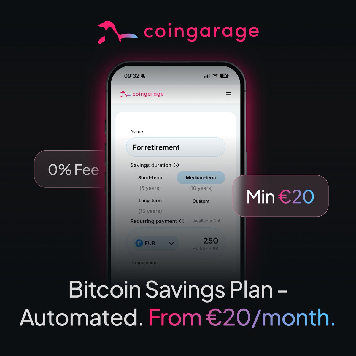 ComfortoApp's tweet photo. Your Bitcoin. Bought automatically.

The Bitcoin Savings Plan runs on autopilot. You set the amount and interval once. 

We buy Bitcoin for you every month. 

No decisions. No timing. No stress.

Start from €20 per month. Pay with Visa, Mastercard, or SEPA. Zero fees on deposits and withdrawals.

This is DCA. Dollar Cost Averaging. Your purchase price averages out over time. Market timing becomes irrelevant.

EU-licensed. Regulated. Built for long-term savers.

Find out more: https://t.co/xWqXI1nLfg