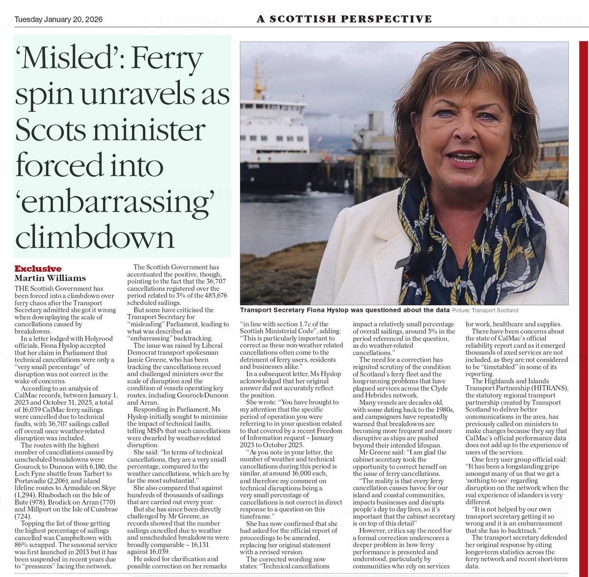 Another day, another SNP “clarification”.

Fiona Hyslop misled Parliament, spun the figures, got caught — and now calls it a mistake.

This isn’t governance. It’s a cover-up culture.
