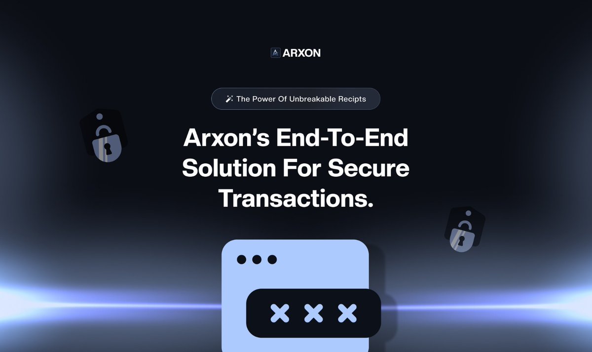 No other chain offers this👀

 Auto-generated, tamper-proof receipts that are immutable on-chain.

Visible and decrypt-able only to the two parties involved in a transaction explicitly built for everyday dispute resolution/court presentation while killing fraud.

Arxon is unique