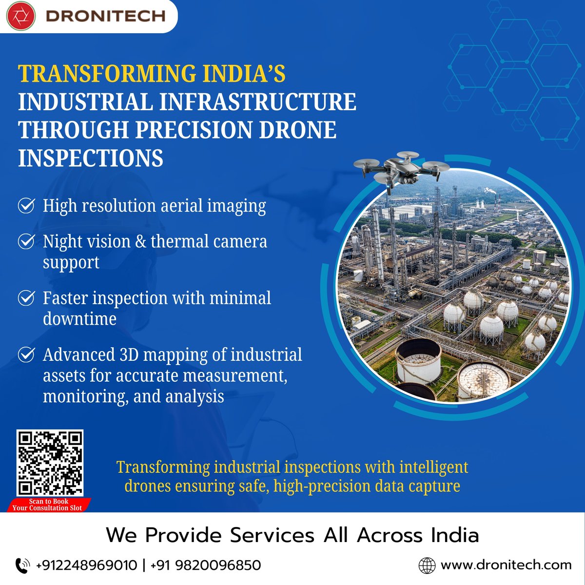 Droni_Tech's tweet photo. Dronitech delivers high-precision drone inspection services for industrial infrastructure ensuring safer operations and accurate data through advanced aerial imaging and 3D mapping solutions across India.

📞 +91 2248969010 | +91 9820096850
🌐 https://t.co/ou7dSFGvFB

#Dronitech https://t.co/T0jQtKFdSN