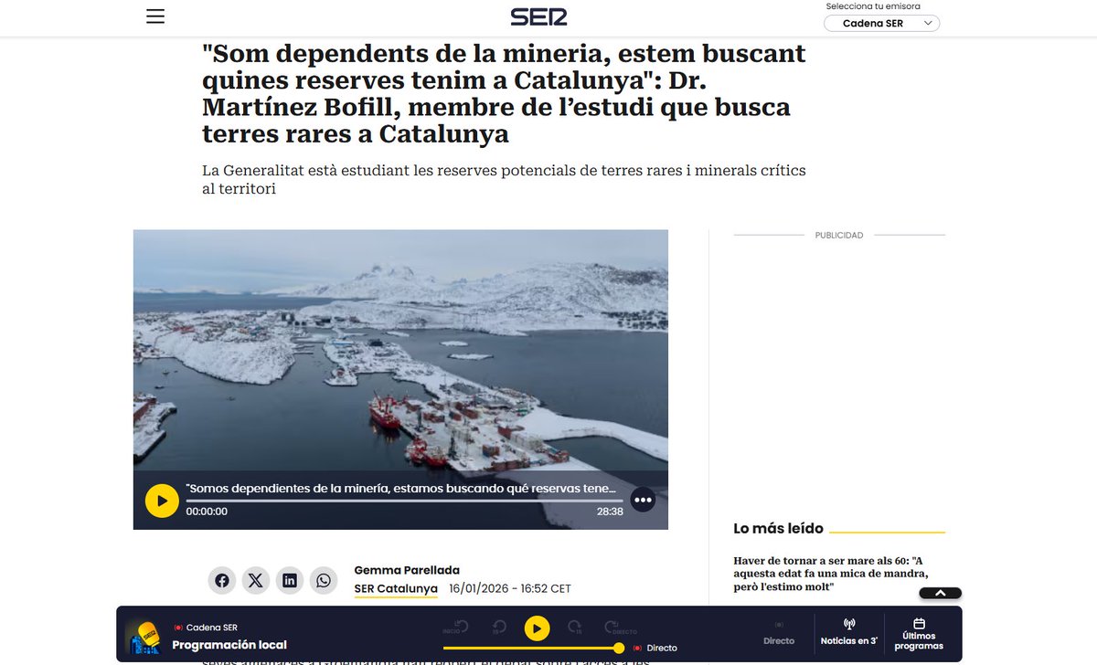COLGEOCAT's tweet photo. La setmana passada, el #COLGEOCAT vam participar en un debat sobre terres rares a @aquicatalunya (SER Catalunya).
Escolta el debat (9:00–9:30): https://t.co/gtHa1UW6wk
Vídeo: https://t.co/3QbRmpCMAy https://t.co/sXhpAAgOBC