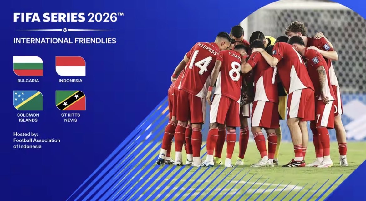FIFA SERIES 2026 (23-31 Maret 2026).

🇮🇩INDONESIA (Rank 122 FIFA)
💰MV skuad: Rp526,73 milyar
⭐Pemain termahal: Jay Idzes (Rp173,82 milyar)

🇧🇬BULGARIA (Rank 88 FIFA)
💰MV skuad: Rp710,04 milyar
⭐Pemain termahal: Ilia Gruev (Rp156,43 milyar)

🇸🇧KEPULAUAN SOLOMON (Rank 152 FIFA)
