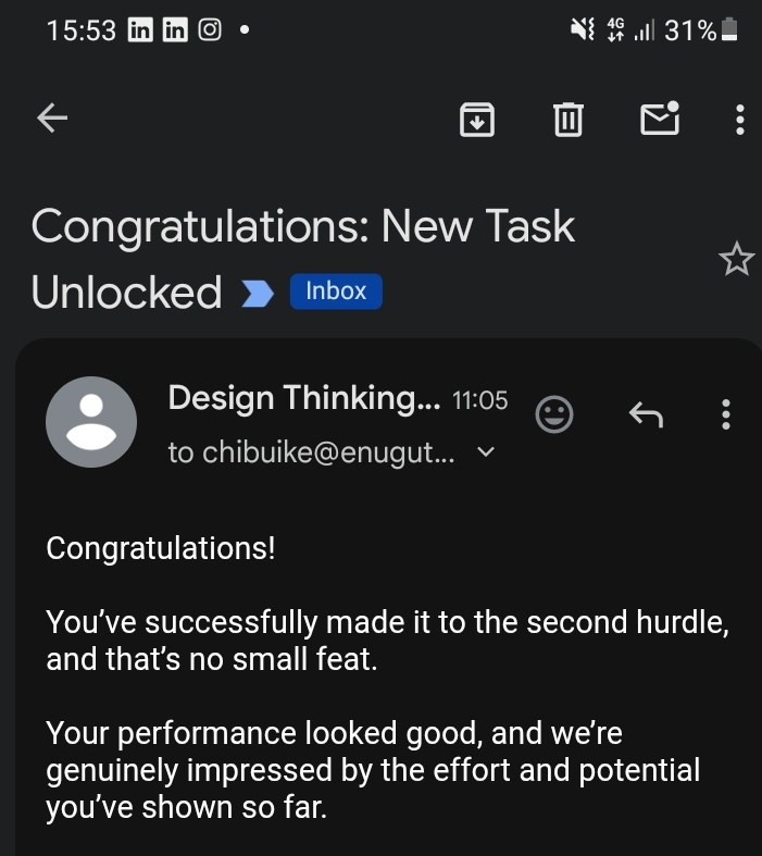 I almost didn’t apply to the <a href="/thedtcnigeria/">Design thinking challenge</a> 
But thinking about the energy situation in the rural community where I live reminded me why trying matters.
Grateful to have advanced to Stage 2.
Onward, with purpose. 🙏🏽
#Grateful #DesignThinking #EnergyAccess #Learning
