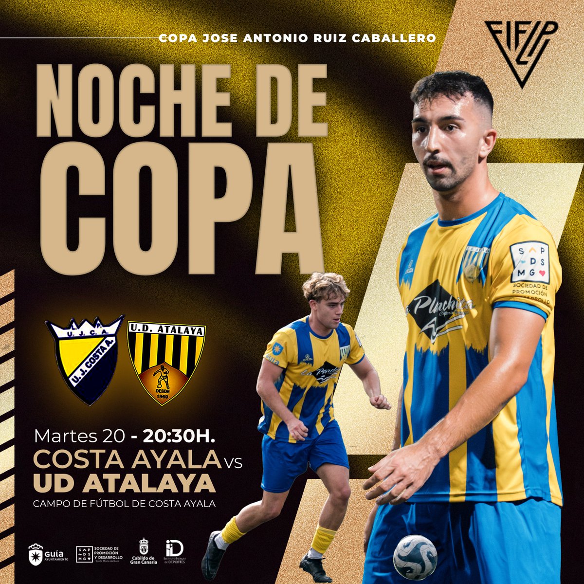 🏆 Noche de Copa
Hoy nuestro primer equipo afronta un nuevo reto en la Copa José Antonio Ruiz Caballero.
Nos medimos al Costa Ayala en un partido que promete intensidad y emoción hasta el final.

🗓 Hoy, martes
🕣 20:30 h
📍 Campo de Fútbol de Costa Ayala
