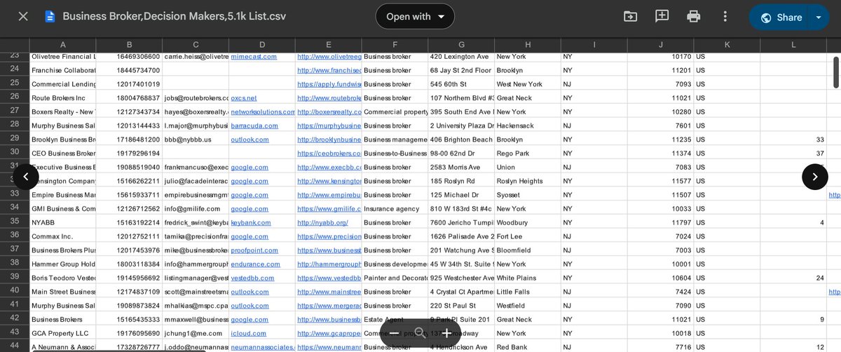 I’VE BUILT A MASSIVE DATABASE OF 5000+ BUSINESS BROKER DECISION MAKERS

It’s fully updated with names, verified emails, and direct LinkedIn profiles.

No generic info.
No outdated leads.
Just the people who actually sign off on deals.

Normally, this list would go for atleast