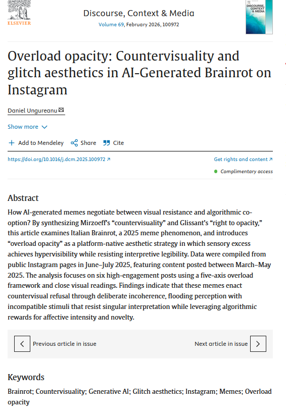 Discourse, Context and Media tweet media