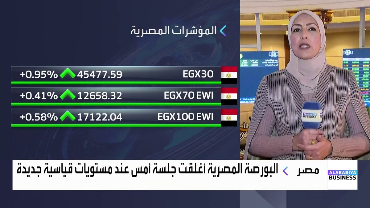 مراسلة العربية Business فهيمة زايد: البنك الدولي يقدر الاستحقاقات على مصر حتى نهاية سبتمبر المقبل بقيمة 50.8 مليار دولار. سهم اوراسكوم كونستراكشون يرتفع رغم قرار محكمة هولندية بوقف التصويت على الاندماج مع OCI Global الأسواق العربية _Business 
