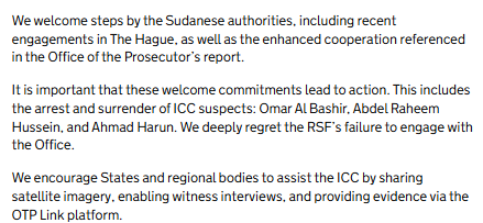 declassifiedUK's tweet image. The UK at the UN calls for "action" to help the International Criminal Court prosecute Sudanese including "to assist the ICC by sharing satellite imagery" -- what the UK refused to do in the case of Gaza for two years.

You couldn't make it up.
