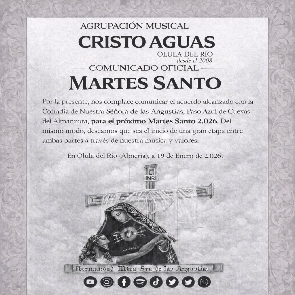 #Comunicado | MARTES SANTO 2026