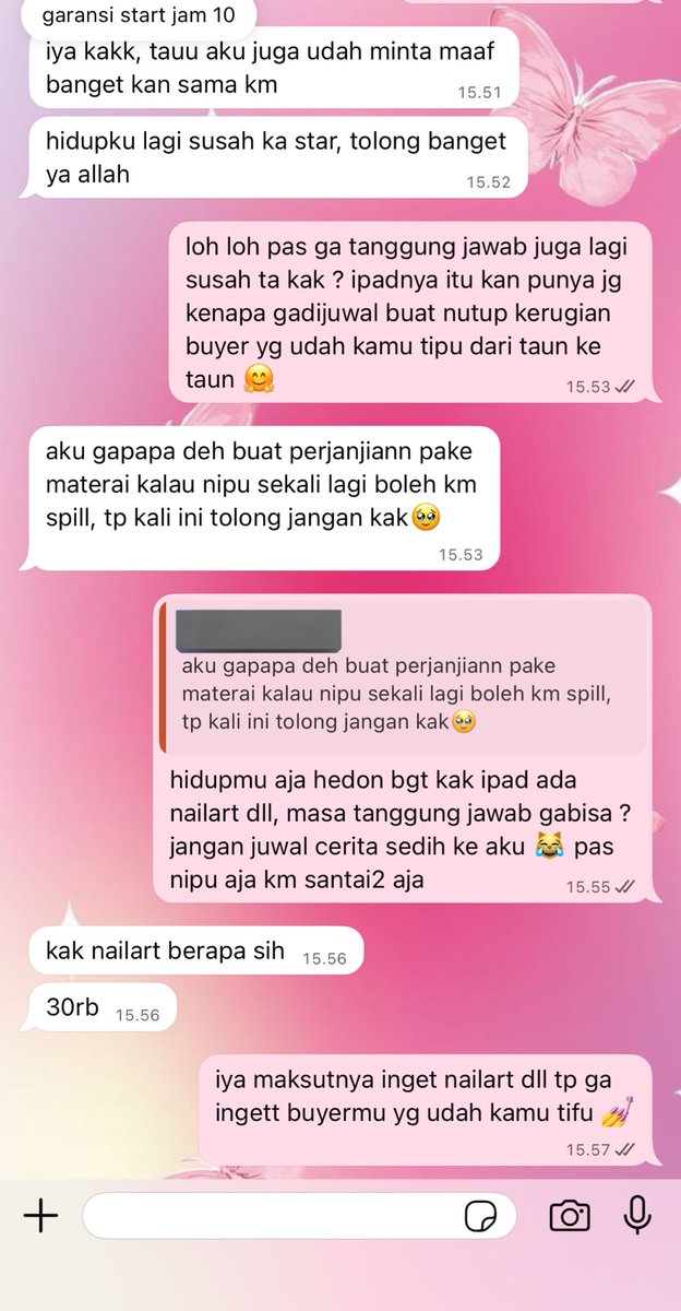 fiblll's tweet image. ges wta, jadi ada penipu lama bgt yg handal ganti2 identitas, abis nipu kabur, trs new branding juwalan lg seolah2 gada apa2, dan ninggallin buyer buanyak yg udh discam, dia mohon2 biar gk dispill dan gamau klarif ngakuin ? enakknya gimananain ges ? 

#zonauang
