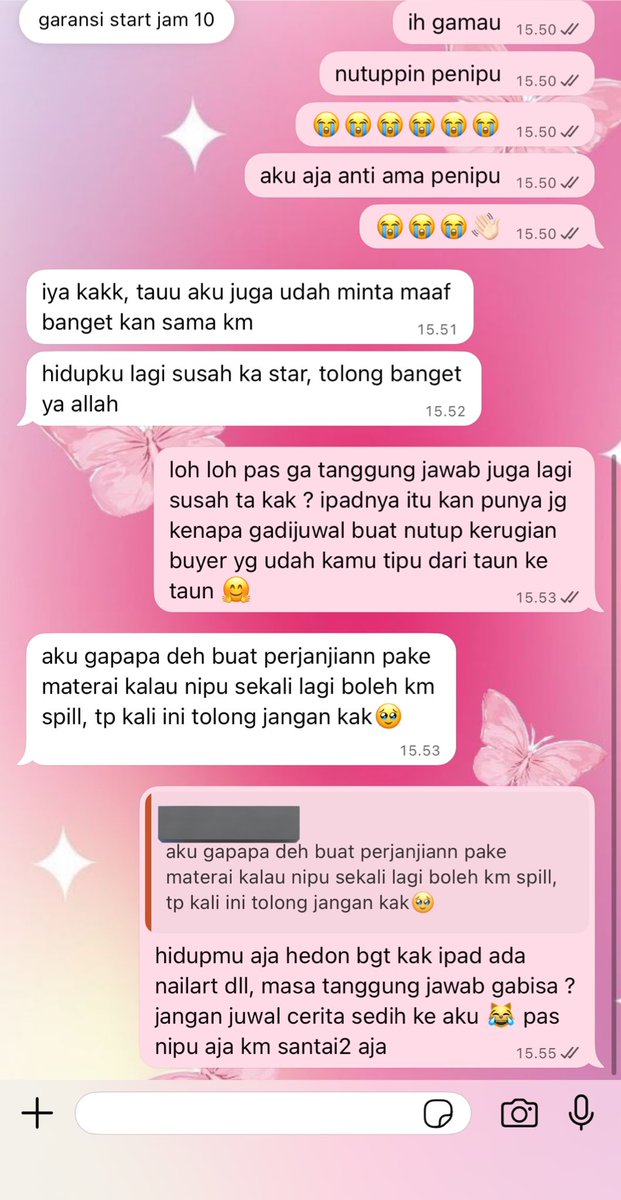fiblll's tweet image. ges wta, jadi ada penipu lama bgt yg handal ganti2 identitas, abis nipu kabur, trs new branding juwalan lg seolah2 gada apa2, dan ninggallin buyer buanyak yg udh discam, dia mohon2 biar gk dispill dan gamau klarif ngakuin ? enakknya gimananain ges ? 

#zonauang