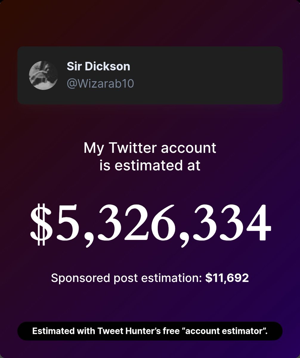 Check yours here.

tweethunter.io/how-much-your-…