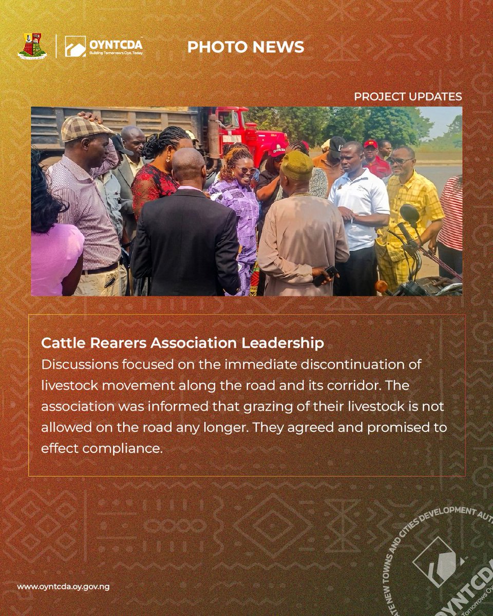 oyntcda's tweet photo. Last week, OYNTCDA conducted a comprehensive inspection along the Circular Road with multi-agency taskforce holding productive meetings with Stakeholders.

Together, we preserve Oyo State's critical infrastructure.

#oyntcda #roadsafety #ibadancircularroad #oyostate https://t.co/K9WNTlstXV