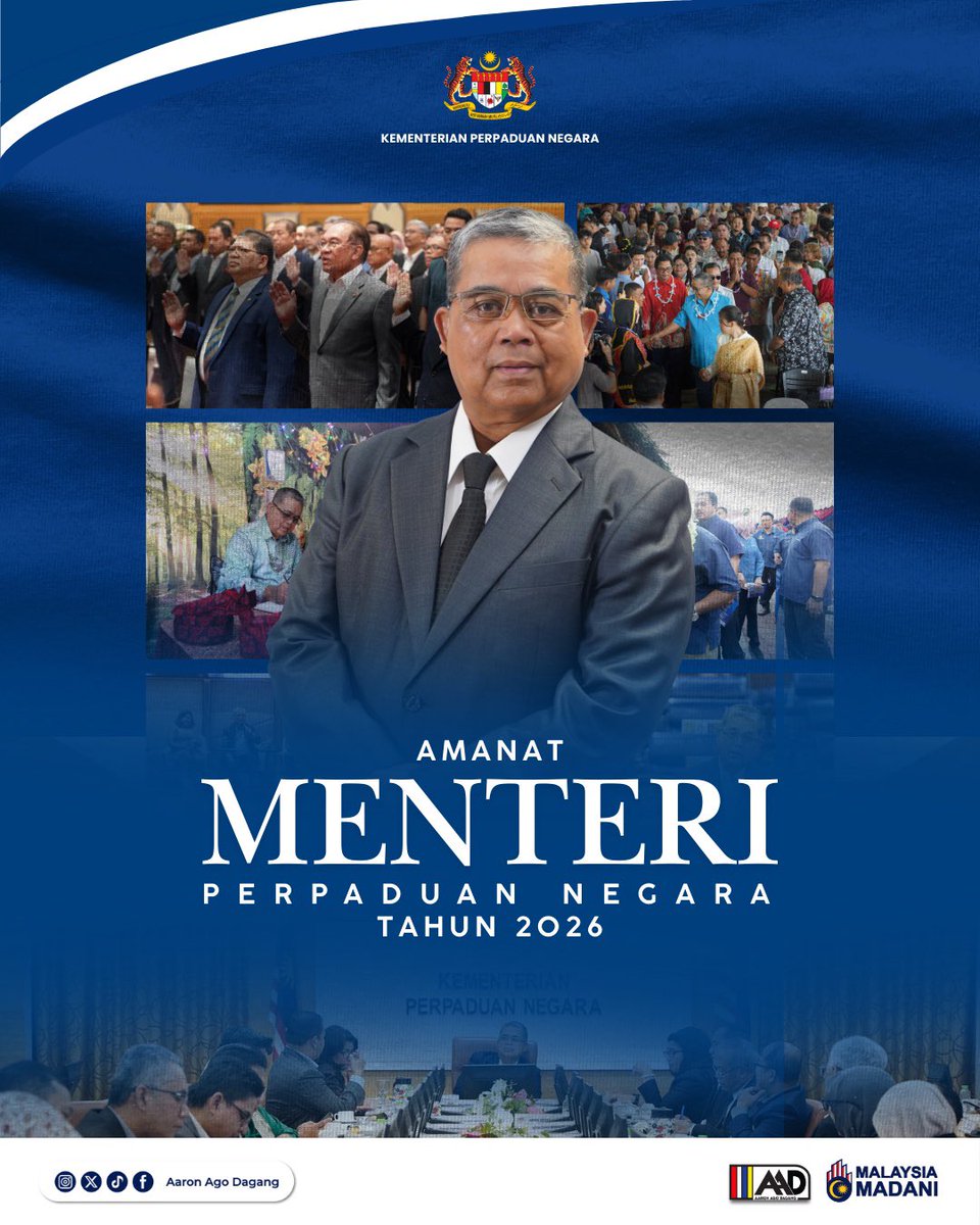 AaronAgoDagang's tweet photo. Peranan utama Kementerian ini adalah untuk mewujudkan platform dan tapak integrasi yang dapat meningkatkan interaksi sosial antara rakyat berbilang bangsa iaitu dengan pelaksanaan pelbagai inisiatif dan program.

Saya kongsikan infografik mengenai rangkuman pencapaian utama 2025 dan hala tuju baharu tahun 2026.