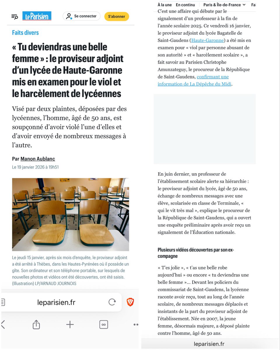 111a12io's tweet photo. ARNAUD #LANIEPCE

né en 1975 (50)

Ex‑proviseur adjoint, Lycée Bagatelle
St.‑Gaudens #Occitanie Haute‑Garonne

Accusé de V* sur une élève née en 2007.

Sa compagne a révélé aux enquêteurs la découverte de vidéos à caractère S* le montrant avec des adolescentes.

🔎#ArnaudLaniepce https://t.co/KOpvPO92al